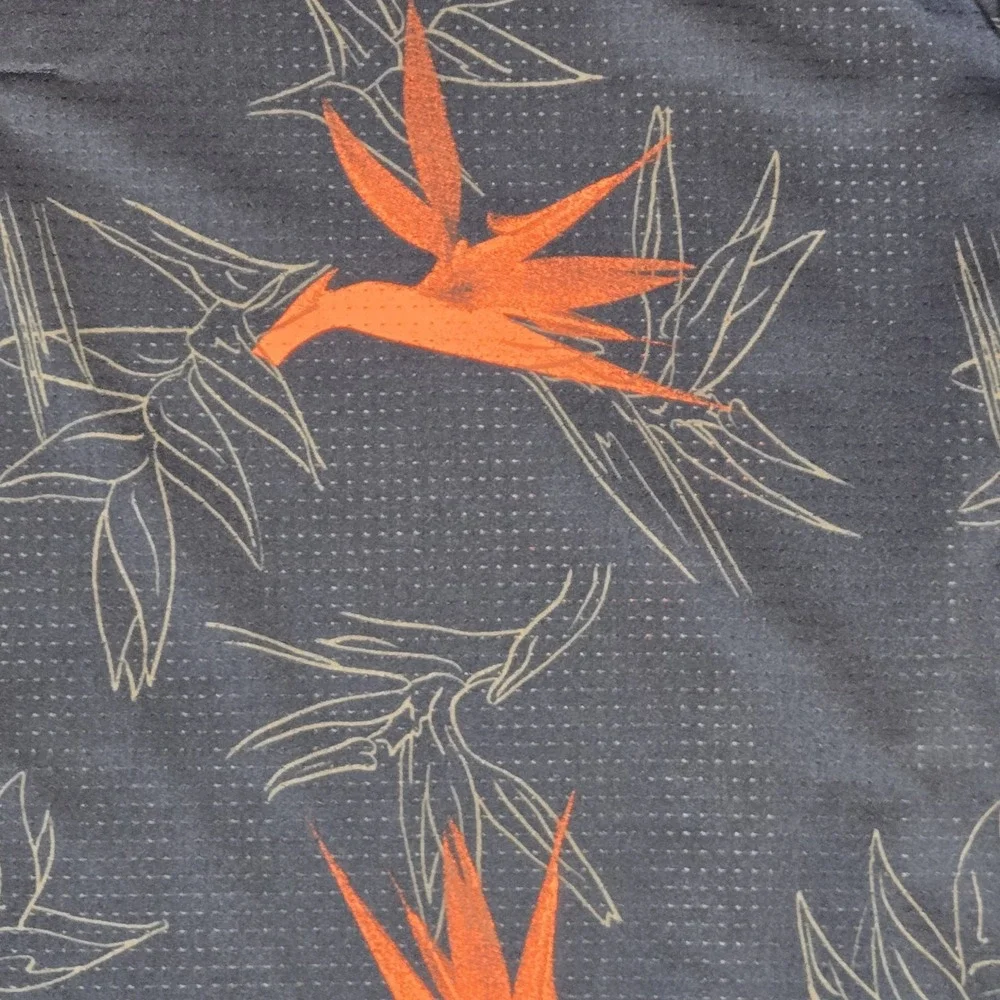 Adidas Men's Golf Polo Navy Blue All Over Floral Print Shirt Mens XL Polo